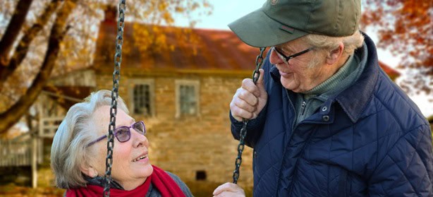 Old retired couple